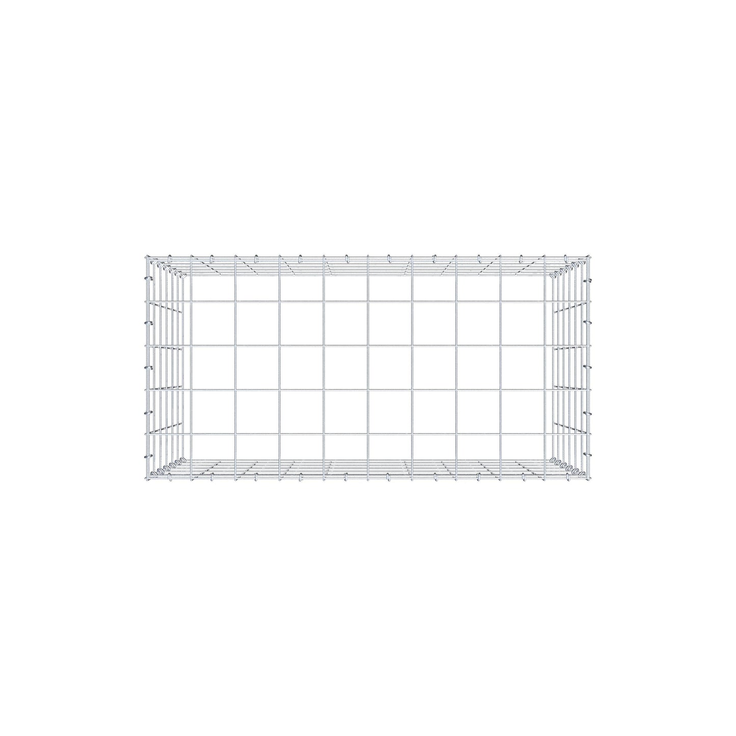 Monteret gabion type 3 100 cm x 60 cm x 50 cm (L x H x D), maskestørrelse 10 cm x 10 cm, C-ring