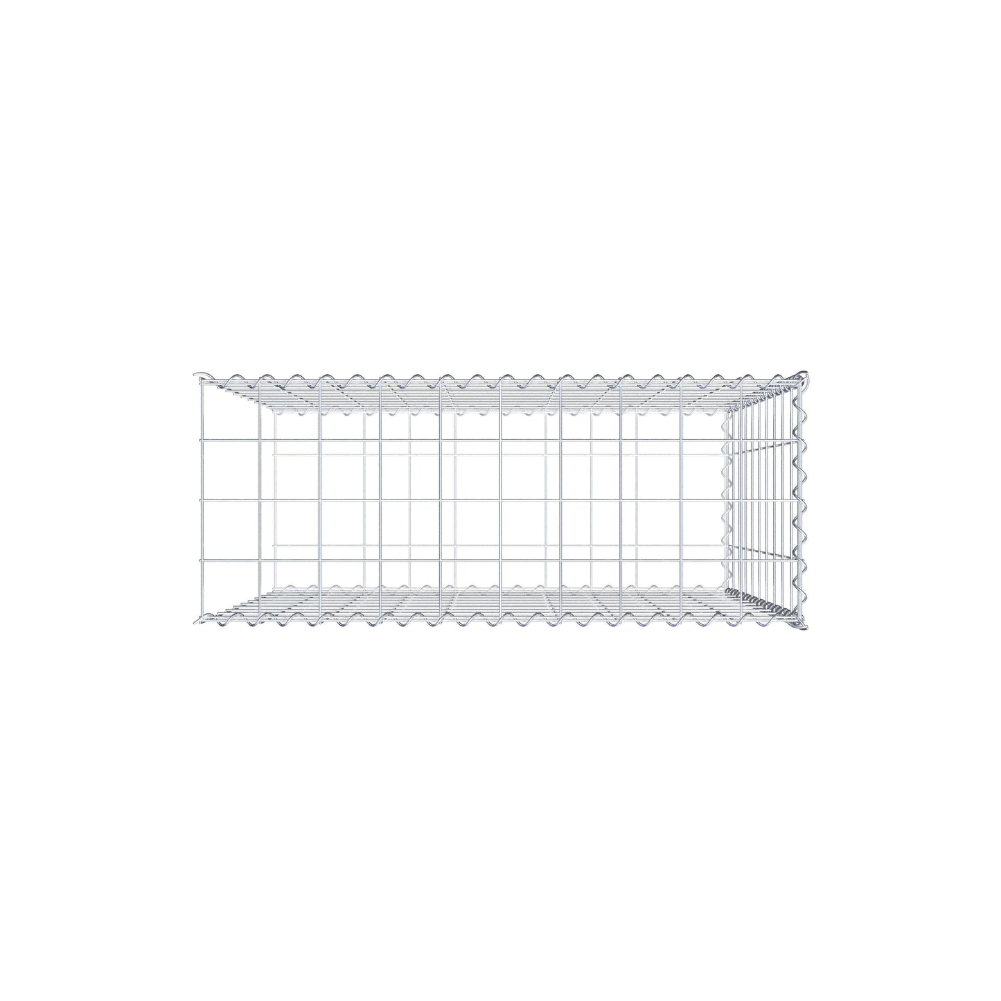 Grown-on gabion type 2 100 cm x 100 cm x 40 cm (L x H x D), mesh size 10 cm x 10 cm, spiral