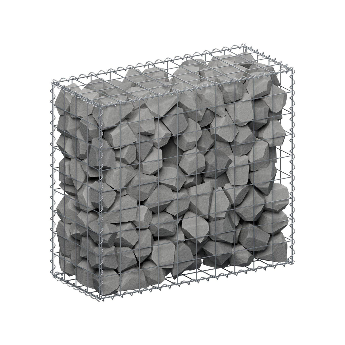 Gavión 100 cm x 90 cm x 40 cm (largo x alto x fondo), malla 10 cm x 10 cm, en espiral