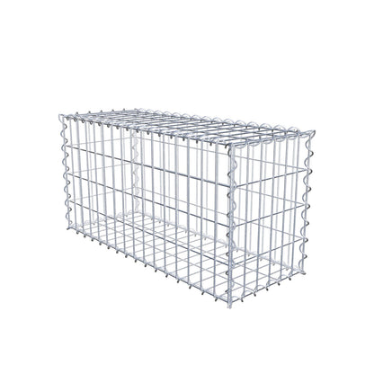 Gabião 80 cm x 40 cm x 30 cm (C x A x P), malhagem 5 cm x 10 cm, espiral