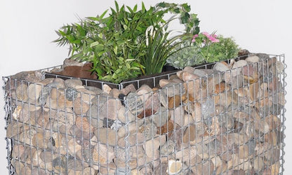 Lecho elevado rectangular 130 cm x 50 cm x 80 cm (largo x alto x fondo), malla 5 x 10 cm, espesor de pared 10 cm