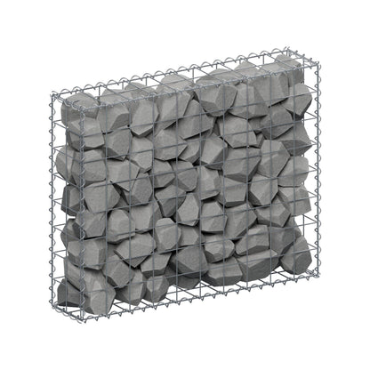 Gabione 100 cm x 80 cm x 20 cm (L x H x T), Maschenweite 10 cm x 10 cm, Spirale