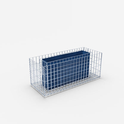 Lecho elevado rectangular 100 cm x 40 cm x 40 cm (largo x alto x fondo), malla 5 x 10 cm, espesor de pared 10 cm