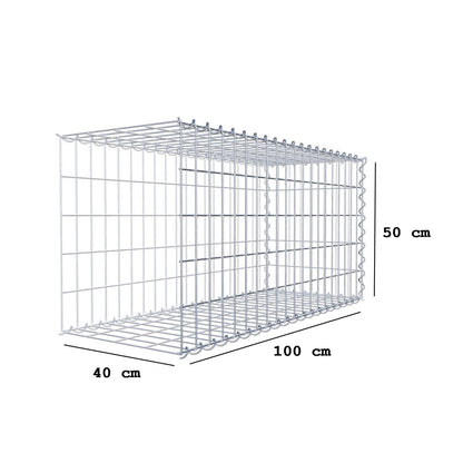 Gavión complementario tipo 2 100 cm x 50 cm x 40 cm (L x A x P), malla 5 cm x 10 cm, espiral