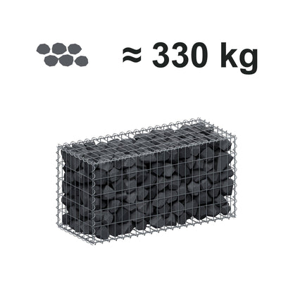 Schanskorf 100 cm x 50 cm x 40 cm (L x H x D), maaswijdte 5 cm x 10 cm, spiraalvormig