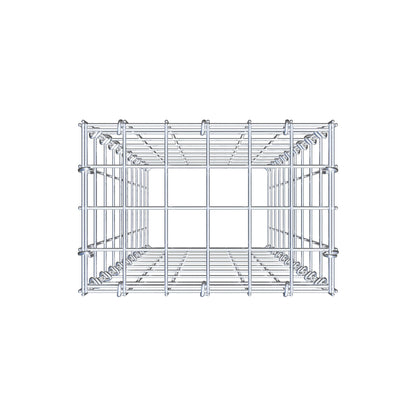 Gavión complementario de tipo 3 100 cm x 30 cm x 20 cm (largo x alto x fondo), malla 5 cm x 10 cm, anillo en C