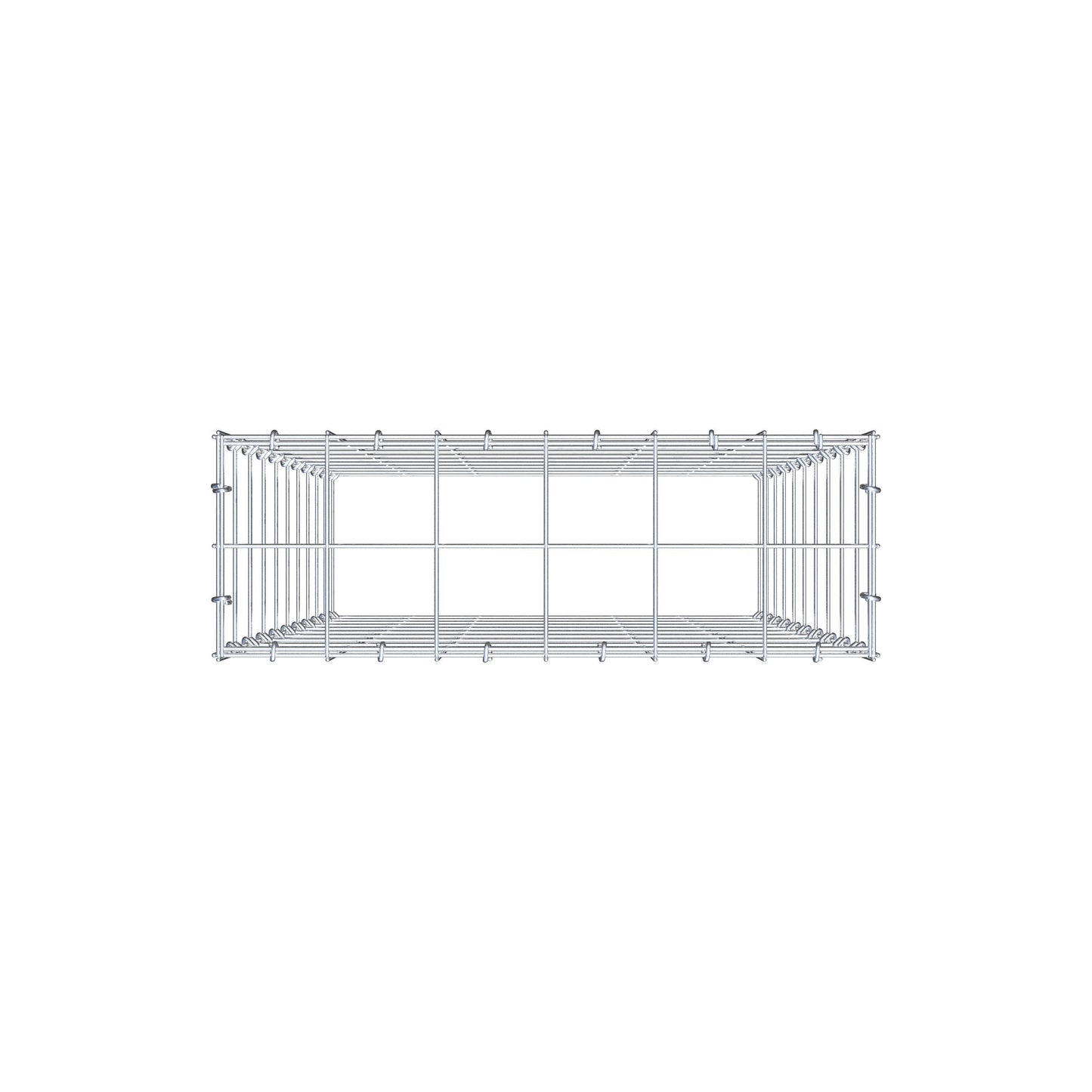 Mounted gabion type 3 100 cm x 60 cm x 20 cm (L x H x D), mesh size 10 cm x 10 cm, C-ring