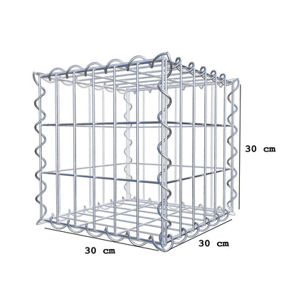 Gabbione 30 cm x 30 cm x 30 cm (L x H x P), maglia 5 cm x 10 cm, spirale