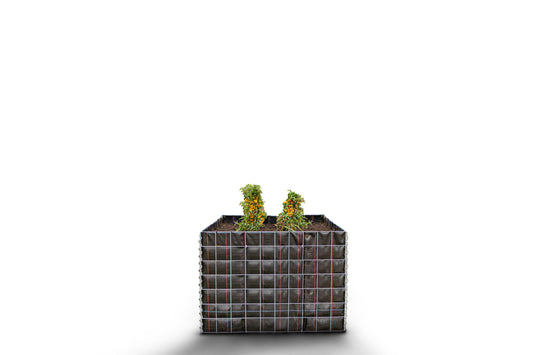 Rechthoekig verhoogd bed zonder stenen - Lengte: 100 cm - Hoogte: 70 cm - Diepte: 100 cm - Maaswijdte: 10 x 10 cm