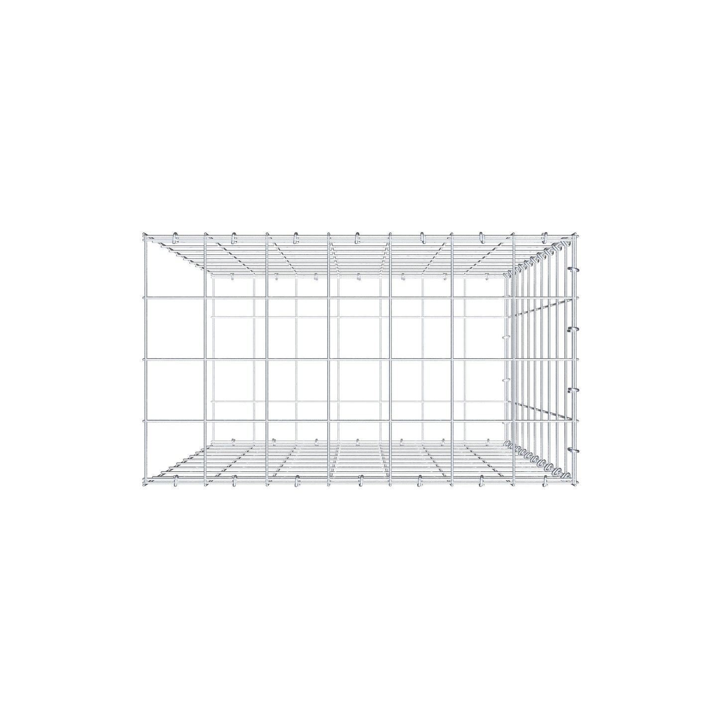 Gabião Tipo 2 100 cm x 70 cm x 40 cm (C x A x P), malhagem 10 cm x 10 cm, anel C