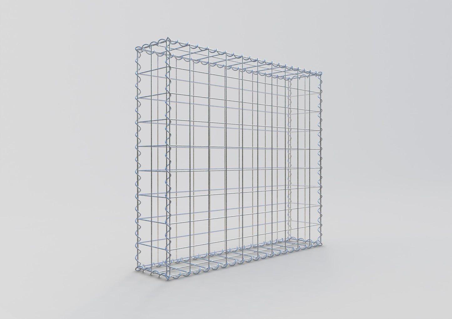Gavión 100 cm x 90 cm x 20 cm (largo x alto x fondo), malla 10 cm x 10 cm, en espiral
