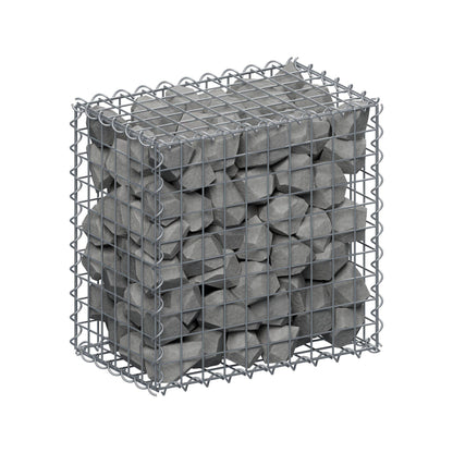 Gabião 50 cm x 50 cm x 30 cm (C x A x P), malhagem 5 cm x 5 cm, espiral