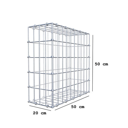 Schanskorf 50 cm x 50 cm x 20 cm (L x H x D), maaswijdte 5 x 10 cm, spiraalring