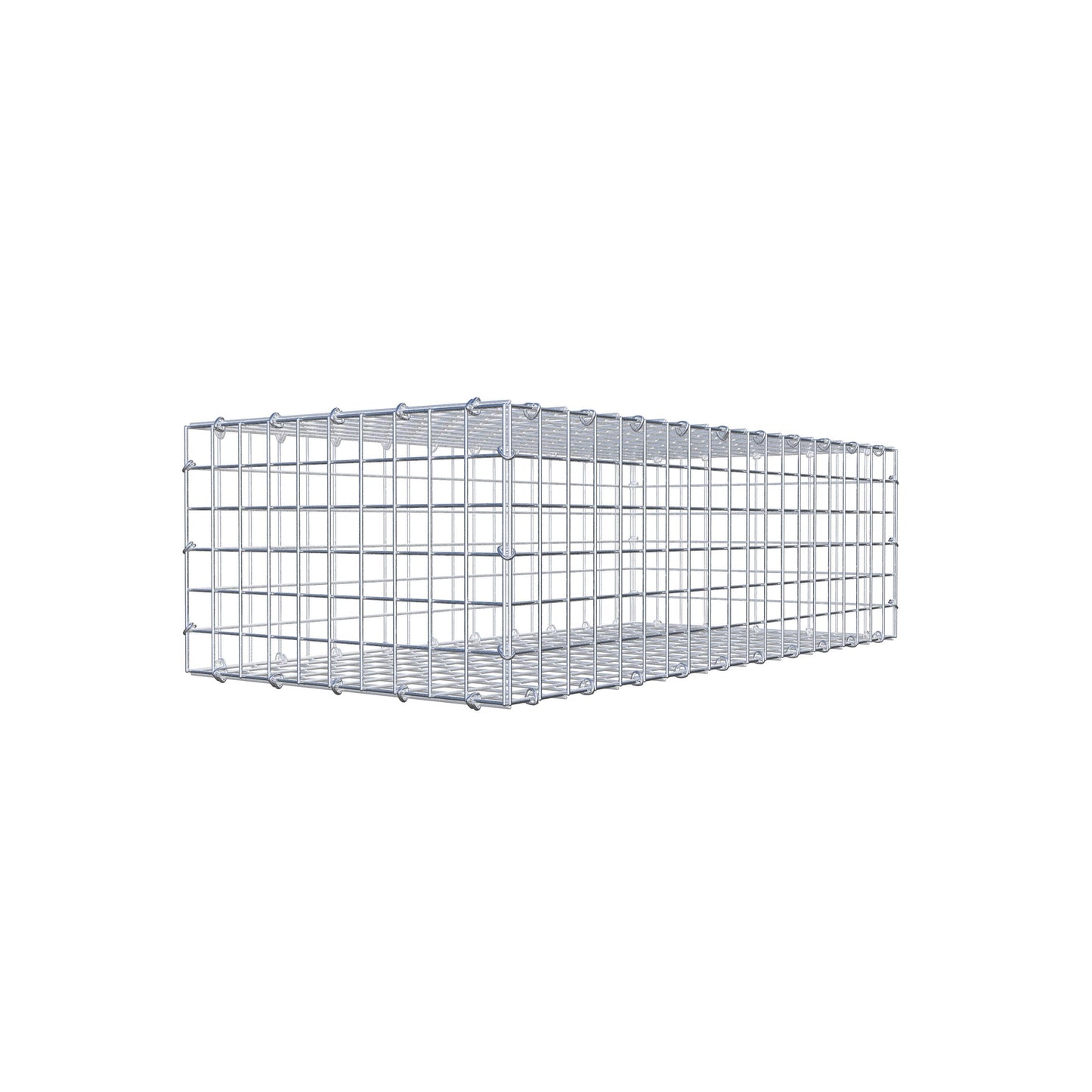 Gavión 100 cm x 30 cm x 50 cm (L x A x P), malla 5 cm x 5 cm, anillo en C