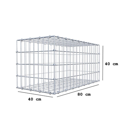 Gabione 80 cm x 40 cm x 40 cm (L x H x T), Maschenweite 5 x 10 cm, Spiralring