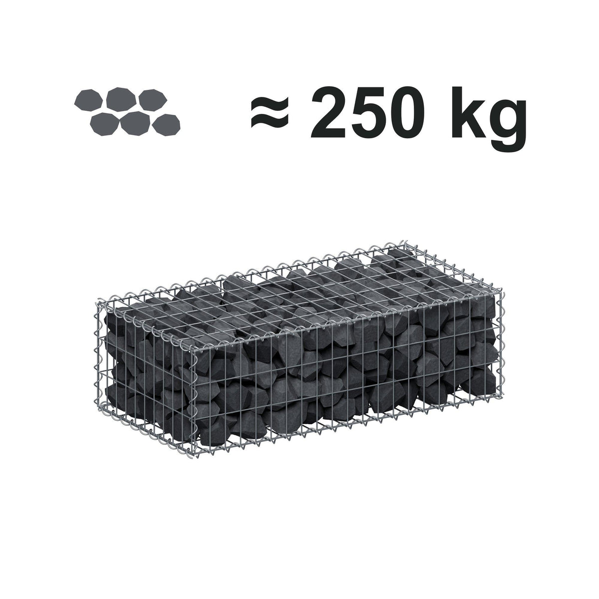 Gabion 100 cm x 30 cm x 50 cm (L x H x P), mailles 5 cm x 10 cm, spirale