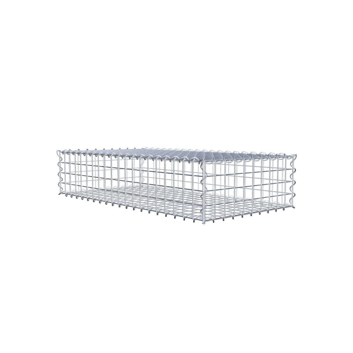 Gabião 100 cm x 20 cm x 50 cm (C x A x P), malhagem 5 cm x 5 cm, espiral