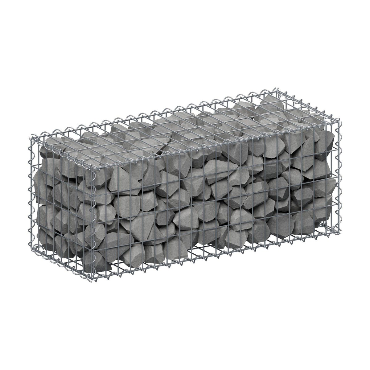Gabbione 100 cm x 40 cm x 40 cm (L x H x P), maglia 5 cm x 10 cm, spirale