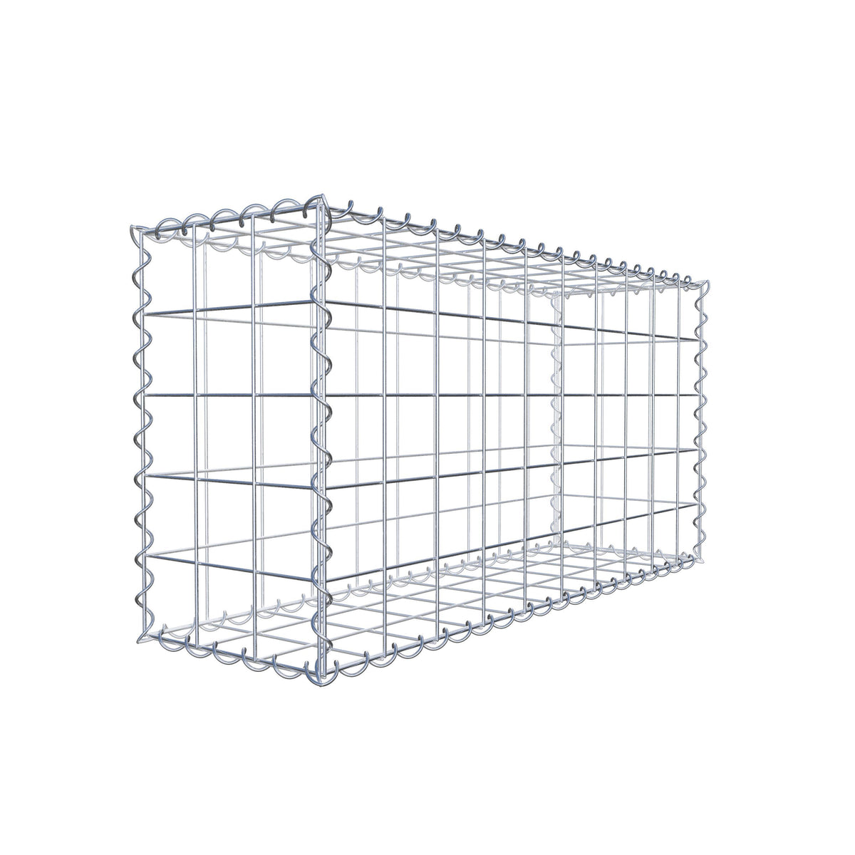 Gabbione 100 cm x 50 cm x 30 cm (L x H x P), maglia 10 cm x 10 cm, spirale