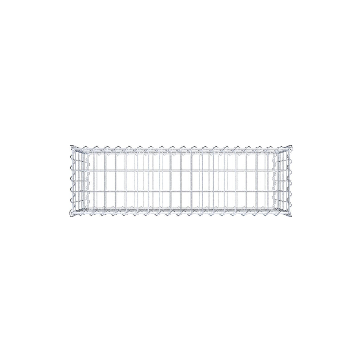 Gabião 100 cm x 50 cm x 30 cm (C x A x P), malhagem 5 cm x 10 cm, espiral