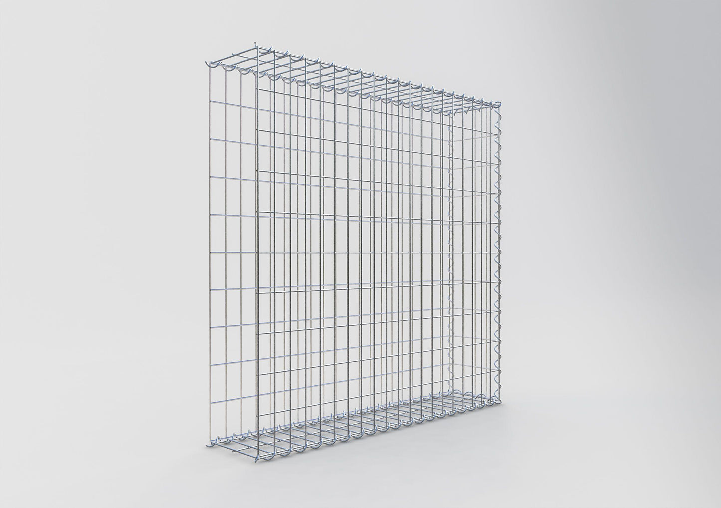 Gavión adulto tipo 2 100 cm x 100 cm x 20 cm (largo x alto x profundidad), tamaño de malla 5 cm x 10 cm, espiral