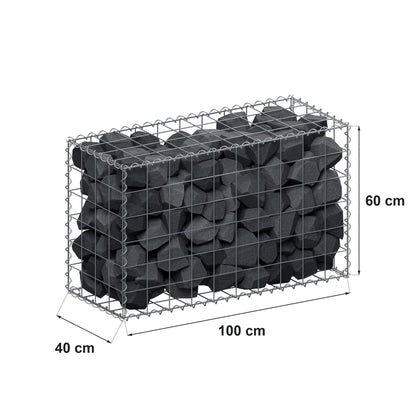 Gabion 100 cm x 60 cm x 40 cm (L x H x P), mailles 10 cm x 10 cm, spirale