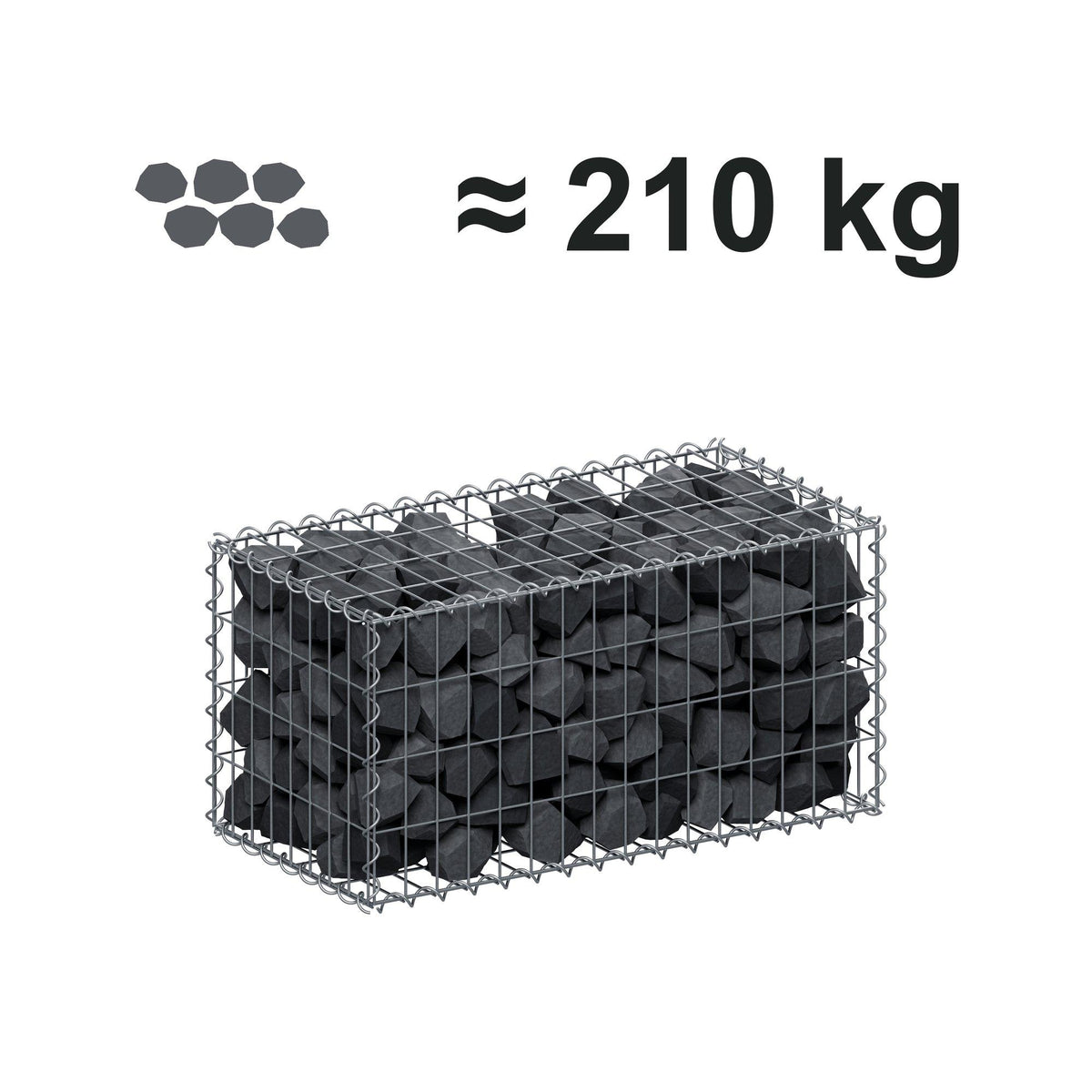 Gabion 80 cm x 40 cm x 40 cm (L x H x P), mailles 5 cm x 10 cm, spirale