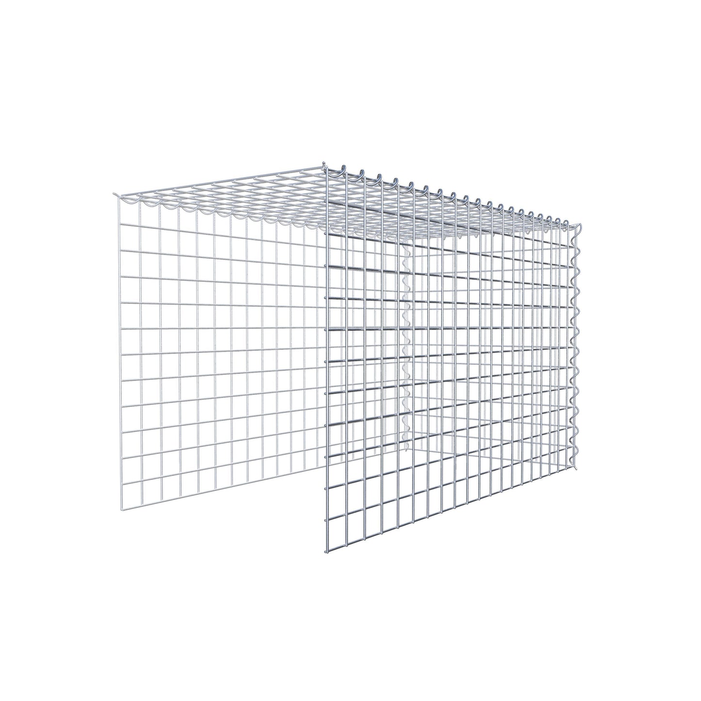 Add-on schanskorf type 4 100 cm x 60 cm x 50 cm (L x H x D), maaswijdte 5 cm x 5 cm, spiraalvormig