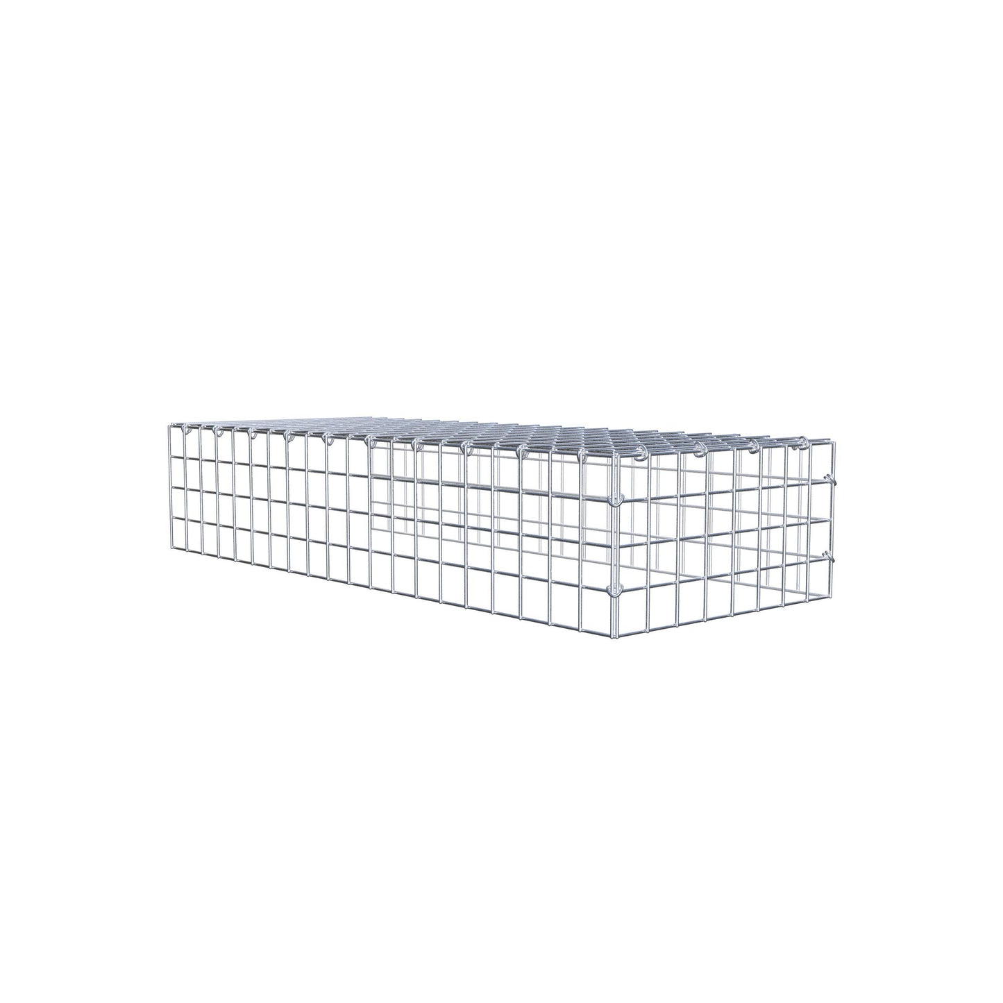 Typ 4 påbyggnadsgabion 100 cm x 20 cm x 40 cm (L x H x D), maskstorlek 5 cm x 5 cm, C-ring