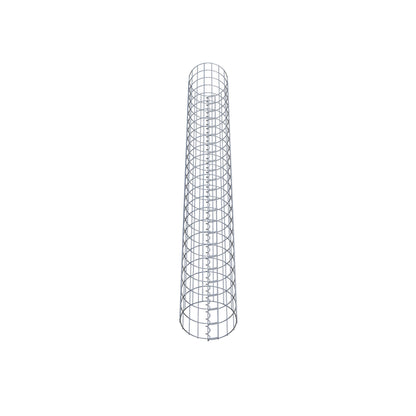 Columna de gaviones redonda 27 cm de diámetro, 230 cm de altura, malla 5 cm x 10 cm