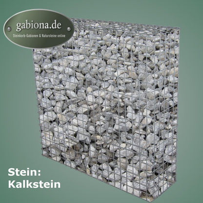 Thermisch verzinkte schanskorf 102 cm x 102 cm x 32 cm, maaswijdte 5 cm x 5 cm, volledig gelast