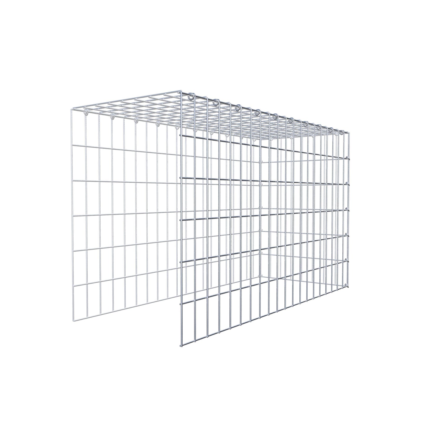 Type 4 oplegkorf 100 cm x 60 cm x 40 cm (L x H x D), maaswijdte 5 cm x 10 cm, C-ring