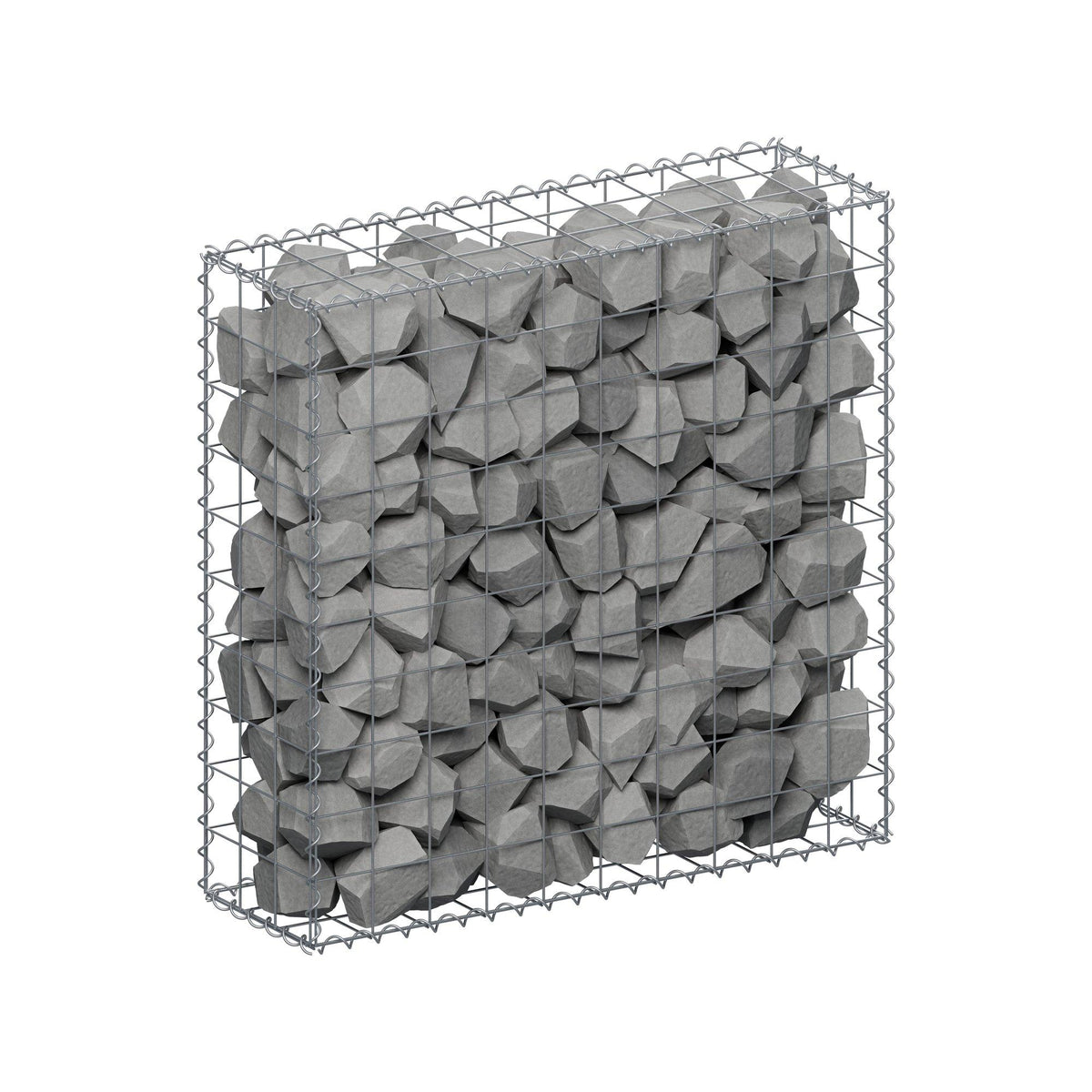Gabion 100 cm x 100 cm x 30 cm (L x H x D), maskstorlek 10 cm x 10 cm, spiral