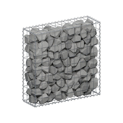 Gabion 100 cm x 100 cm x 30 cm (L x H x D), maskstorlek 10 cm x 10 cm, spiral