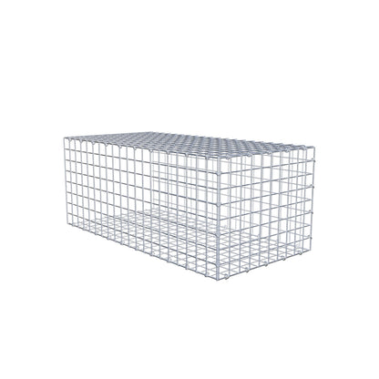 Gavión complementario de tipo 2 100 cm x 40 cm x 50 cm (largo x alto x fondo), malla 5 cm x 5 cm, anillo en C