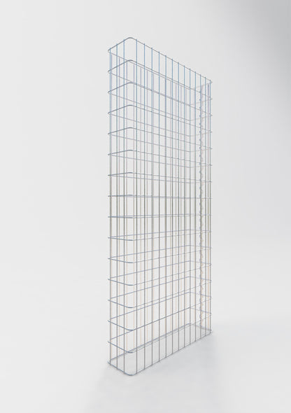 Valla de gaviones longitud 67 cm, altura 200 cm, profundidad 17 cm, malla 5 x 10 cm