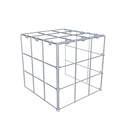 Monteret gabion type 4 30 cm x 30 cm x 30 cm (L x H x D), maskestørrelse 10 cm x 10 cm, C-ring