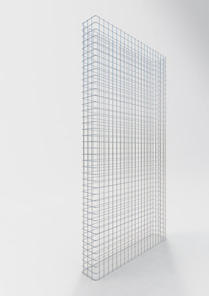 Gabion hegn længde 107 cm, højde 200 cm, dybde 17 cm, maskestørrelse 5 x 5 cm