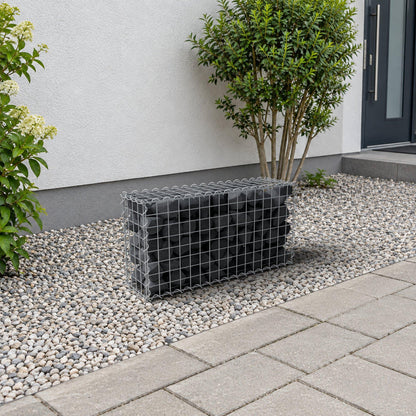 Gabião 80 cm x 40 cm x 20 cm (C x A x P), malhagem 5 cm x 5 cm, espiral