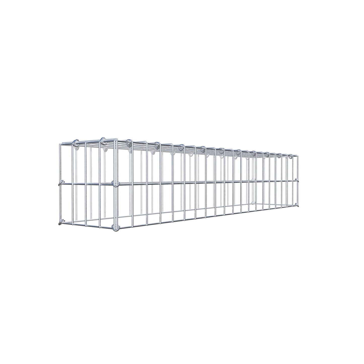 Mounted gabion type 3 100 cm x 20 cm x 20 cm (L x H x D), mesh size 5 cm x 10 cm, C-ring