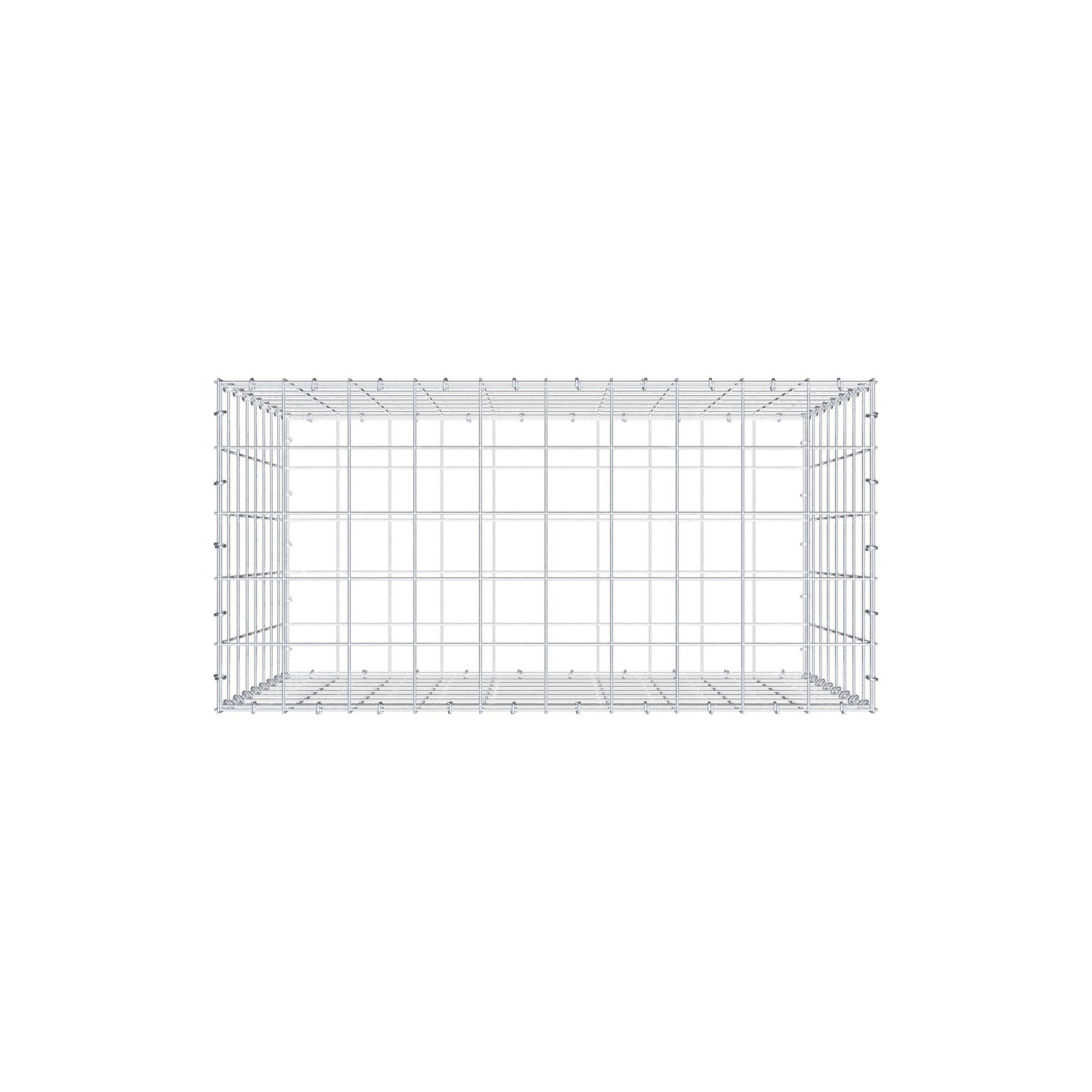 Gabião 100 cm x 80 cm x 50 cm (C x A x P), malhagem 10 cm x 10 cm, anel C