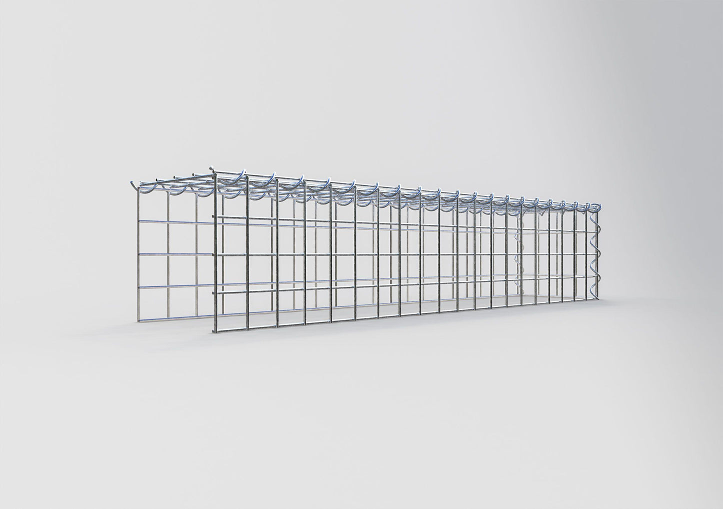 Gavión complementario tipo 4 100 cm x 20 cm x 20 cm (L x A x P), malla 5 cm x 5 cm, espiral
