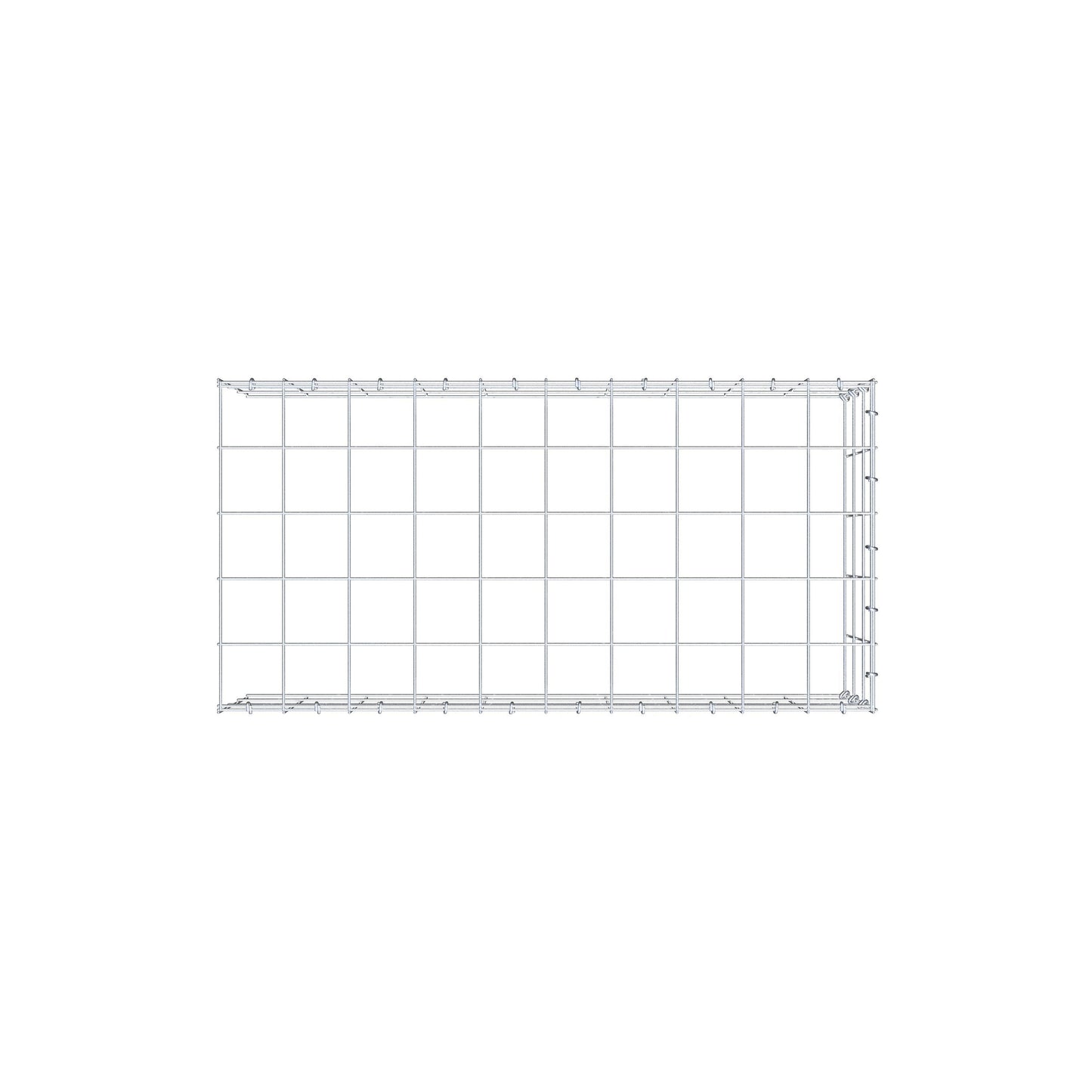 Monteret gabion type 4 100 cm x 30 cm x 50 cm (L x H x D), maskestørrelse 10 cm x 10 cm, C-ring