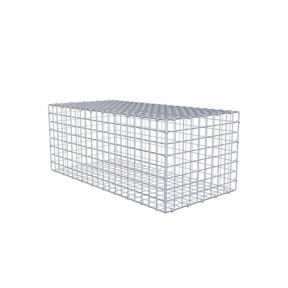 Gavión 100 cm x 40 cm x 50 cm (L x A x P), malla 5 cm x 5 cm, anillo en C