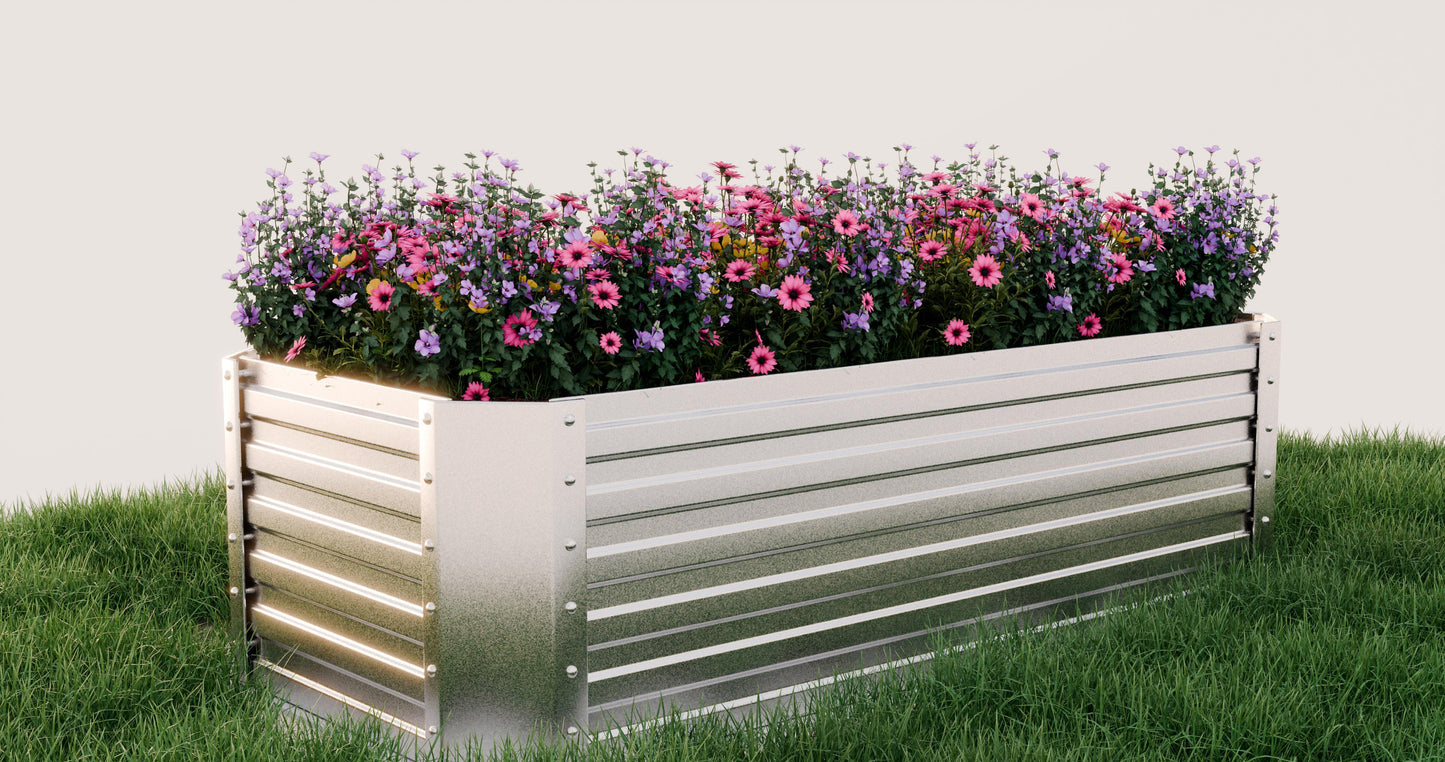 Verhoogd bed van gegalvaniseerd plaatstaal (184 x 60 x 90 cm)