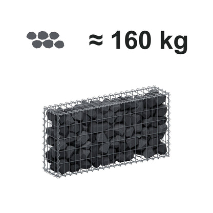 Gabbione 100 cm x 50 cm x 20 cm (L x H x P), maglia 5 cm x 10 cm, spirale
