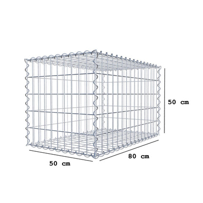 Gabion 80 cm x 50 cm x 50 cm (L x H x D), maskstorlek 5 cm x 10 cm, spiral