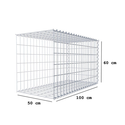 Gavión complementario tipo 2 100 cm x 60 cm x 50 cm (L x A x P), luz de malla 5 cm x 10 cm, en espiral