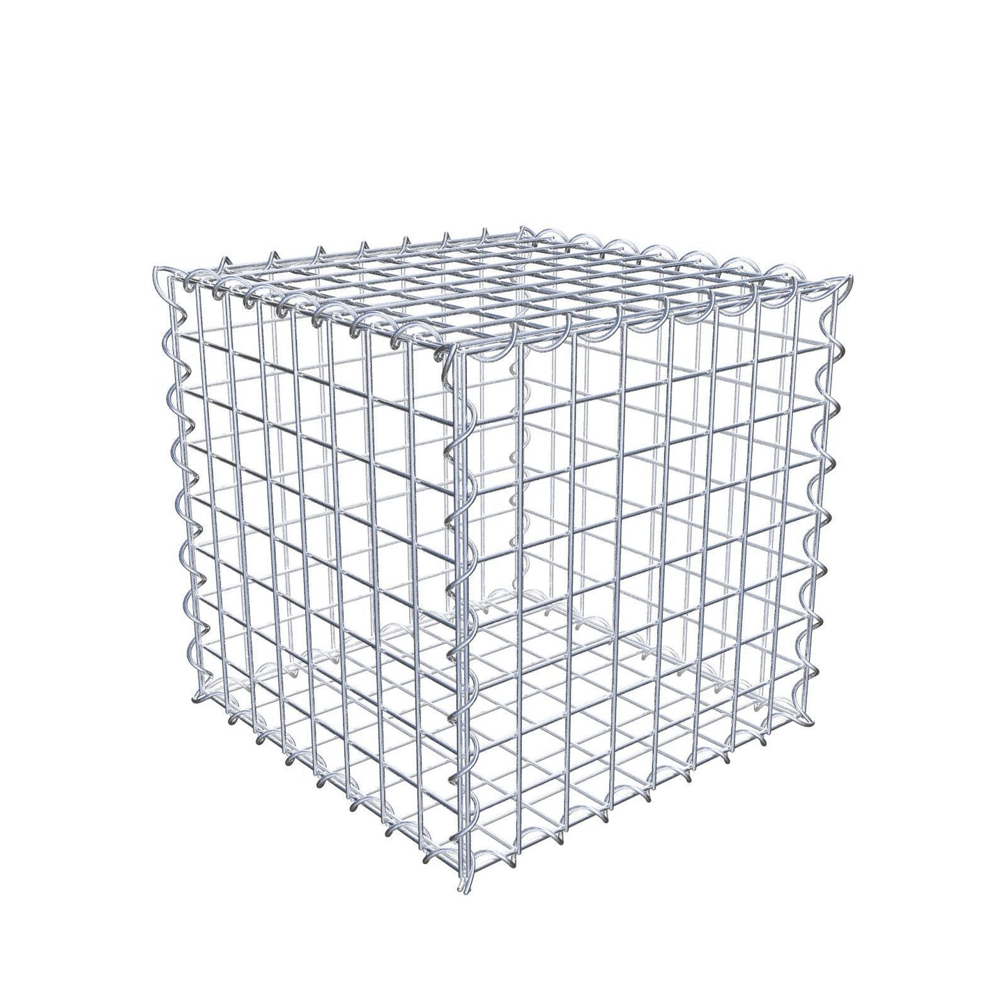 Gabião 40 cm x 40 cm x 40 cm (C x A x P), malhagem 5 cm x 5 cm, espiral