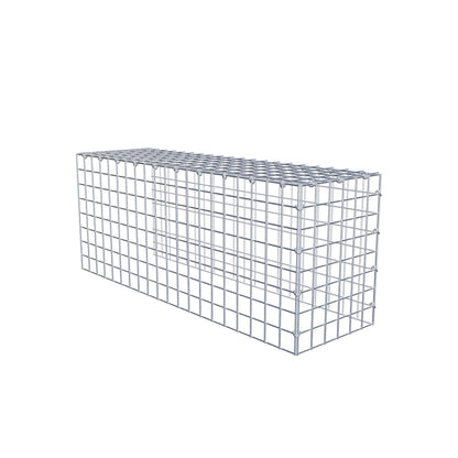 Gavión complementario de tipo 4 100 cm x 40 cm x 30 cm (largo x alto x fondo), malla 5 cm x 5 cm, anillo en C